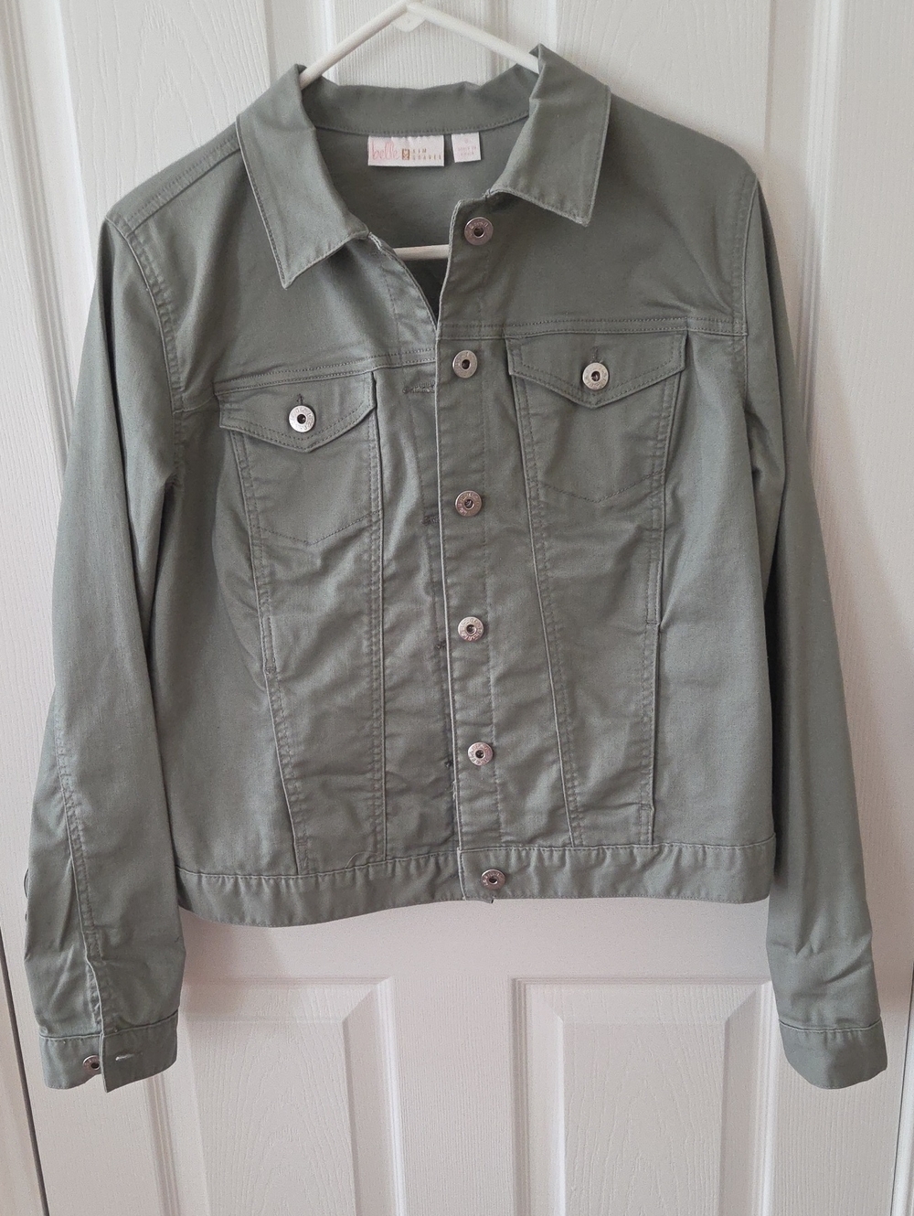Belle by Kim Gravel Sage Green Denim-Style Jacket